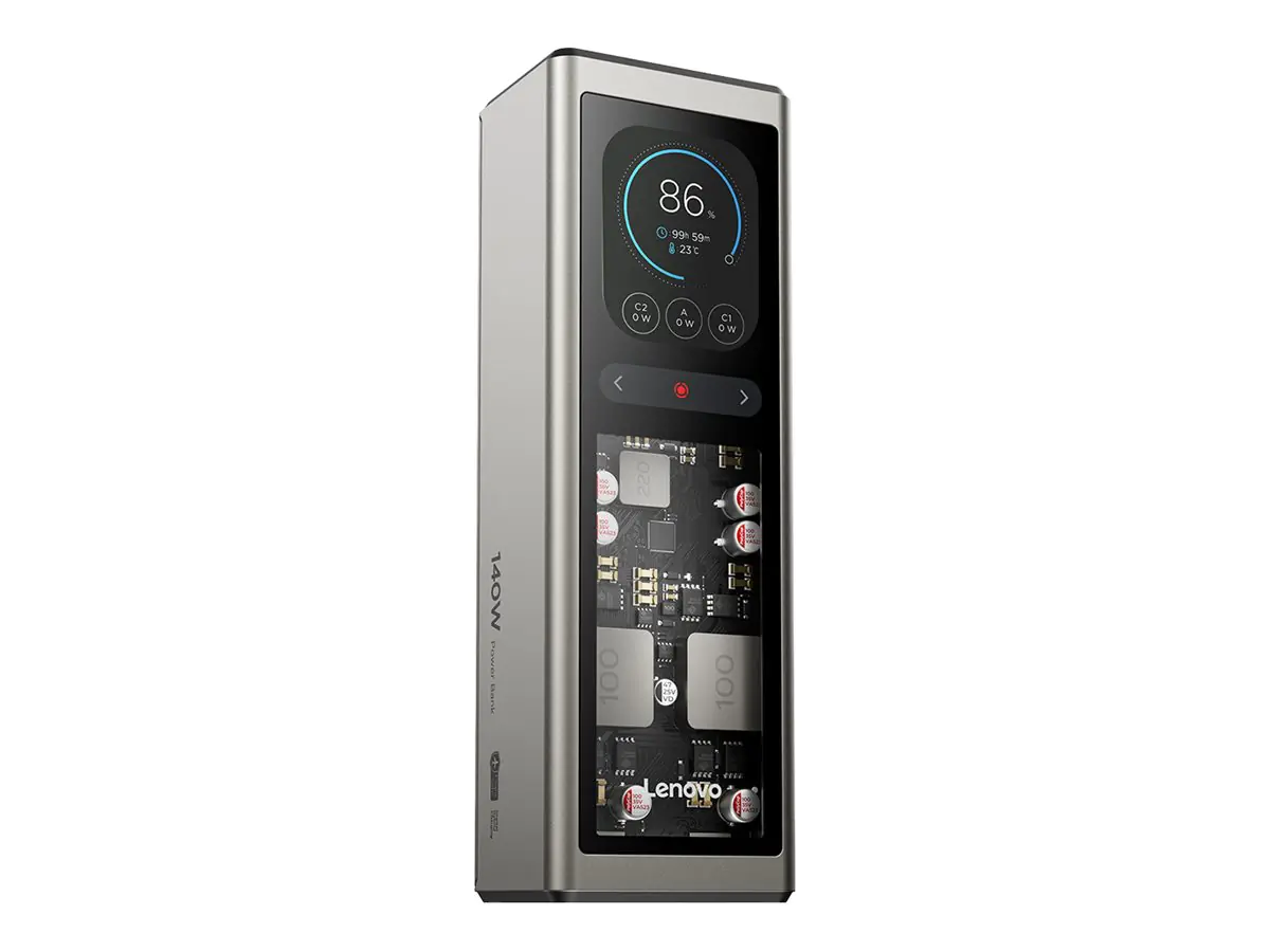 Lenovo Powerbank - mit Display - 20000 mAh - 36.72 Wh - 140 Watt - 3 Ausgabeanschlussstellen