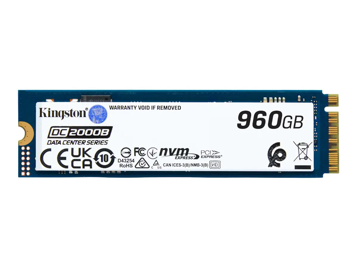 Kingston Data Center DC2000B - SSD - Enterprise - 960 GB - intern - M.2 2280 - PCIe 4.0 x4 (NVMe) SEDC2000BM8/960G