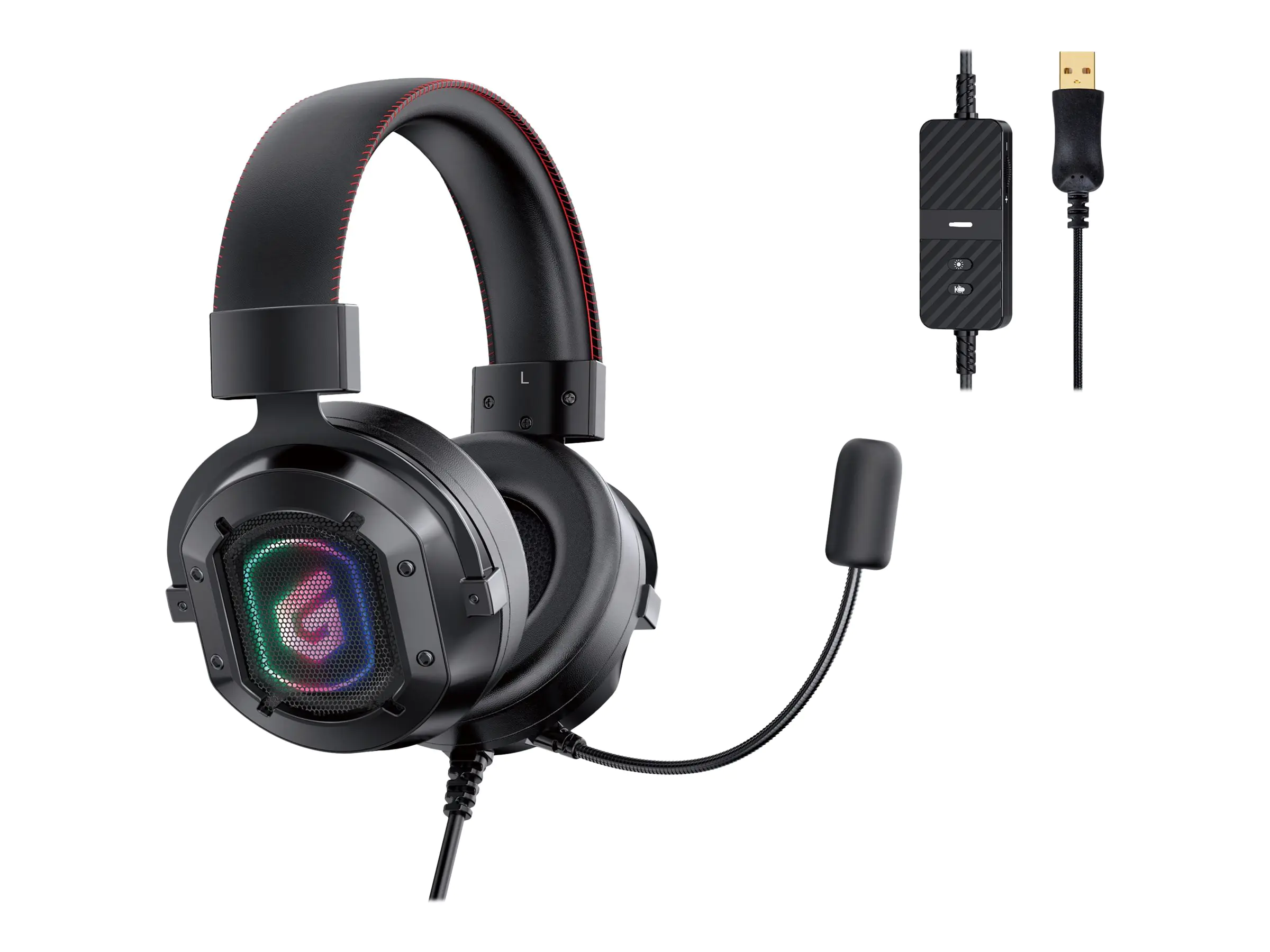 Conceptronic ATHAN02B - Headset - 7.1-Kanal - ohrumschließend - kabelgebunden - USB-A - Schwarz