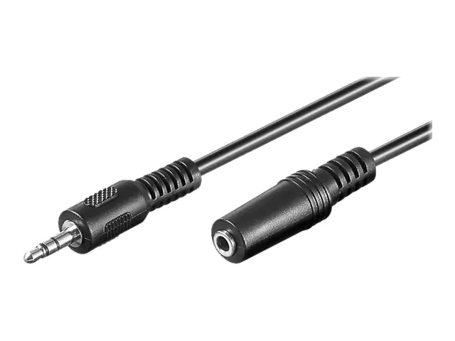goobay - Audioverlängerungskabel - mini-phone stereo 3.5 mm männlich zu mini-phone stereo 3.5 mm weiblich - 2 m - Schwarz - rund