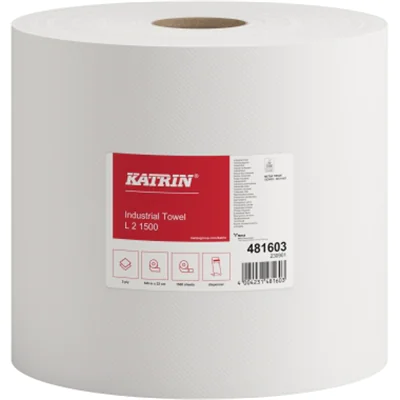 Katrin Putztuchrolle Plus L2 481603 2lagig weiß 1.500 Blatt 2 St./Pack.