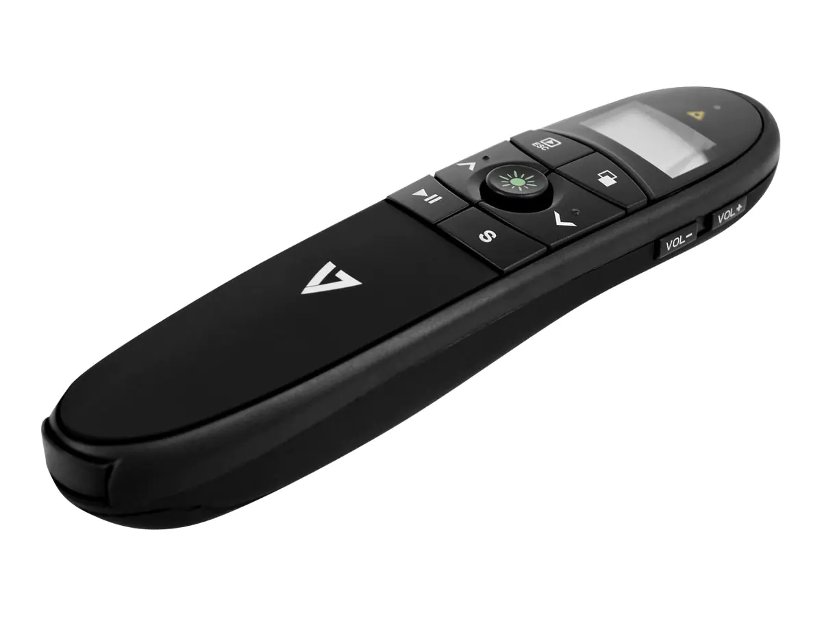 V7 Professional Wireless Green Laser Presenter WP2000G-1E - Präsentations-Fernsteuerung - HF - Schwarz