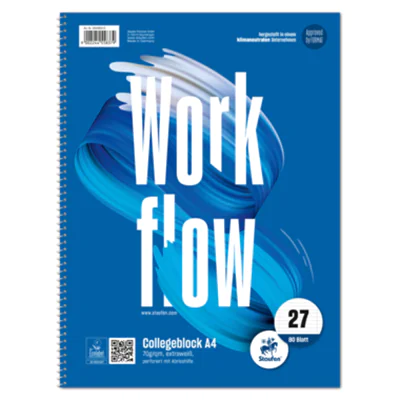 Format-X® Collegeblock Style Work flow DIN A4 liniert mit Rand innen/außen 70g/m² blau 80 Bl. Format-X® Collegeblock Style Work flow DIN A4 liniert mit Rand innen/außen 70g/m² blau 80 Bl.