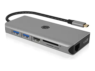 ICY BOX IB-DK4061-CPD - Dockingstation - USB-C - 2 x HDMI - 1GbE - 100 Watt