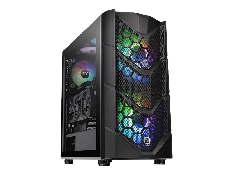 Thermaltake Commander C36 TG - ARGB Edition - Tower - ATX - Seitenteil mit Fenster (gehärtetes Glas) - keine Spannungsversorgung (PS/2) - Schwarz - USB/Audio
