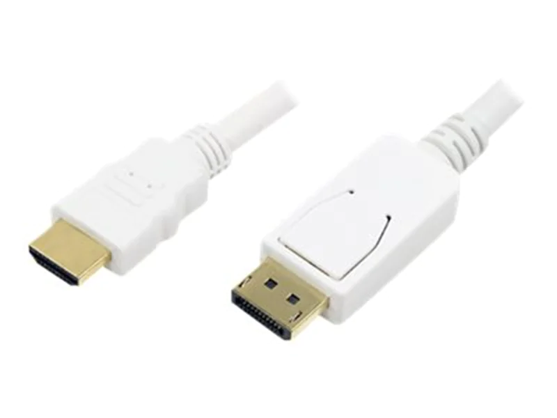 LogiLink - Adapterkabel - DisplayPort männlich zu HDMI männlich - 2 m - weiß