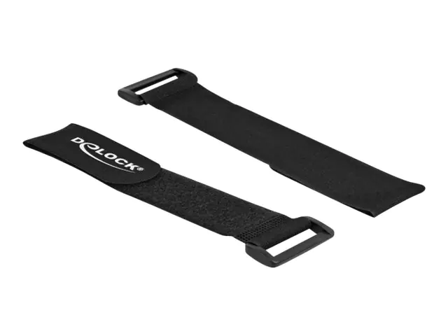 Delock Klettverschluss-Cinchkabelbinder - 28 cm - Schwarz (Packung mit 3)