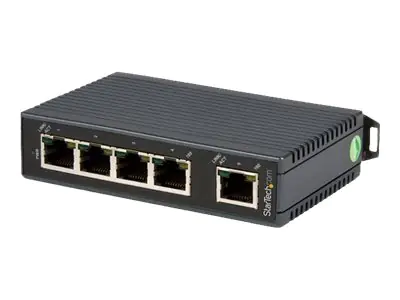 StarTech Industrieller 5 Port Ethernet Switch zur DIN-Schienen Montage - Unmanaged 10/100 Netzwerk Switch - IP 30 Gehäuse - Switch - unmanaged - 5 x 10/100 - an DIN-Schiene montierbar - für P/N: NETRS2322P