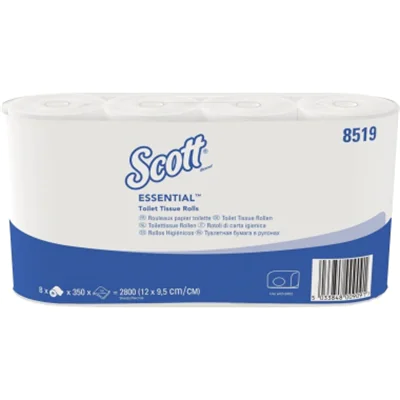 SCOTT Toilettenpapier 8519 Tissue 2-lagig 8 Rollen à 350Bl.hochweiß SCOTT Toilettenpapier 8519 Tissue 2-lagig 8 Rollen à 350Bl.hochweiß
