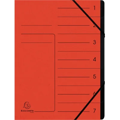Exacompta Ordnungsmappe 540705E DIN A4 7Fächer Karton rot
