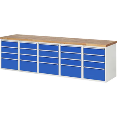 RAU Werkbank 7000 3.000 x 890 x 700 mm (B x H x T) enzianblau lichtgrau