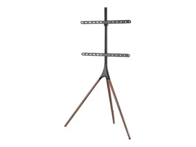 Manhattan TV & Monitor Mount, Tripod Floor Stand, 1 screen, Screen Sizes: 37-65", Black, VESA 200x200 to 600x400mm, Max 32kg, LFD, Lifetime Warranty - Aufstellung - Stativ - für Flachbildschirm - tragbar - Aluminium, Stahl, Walnussholz, Gummifüße -