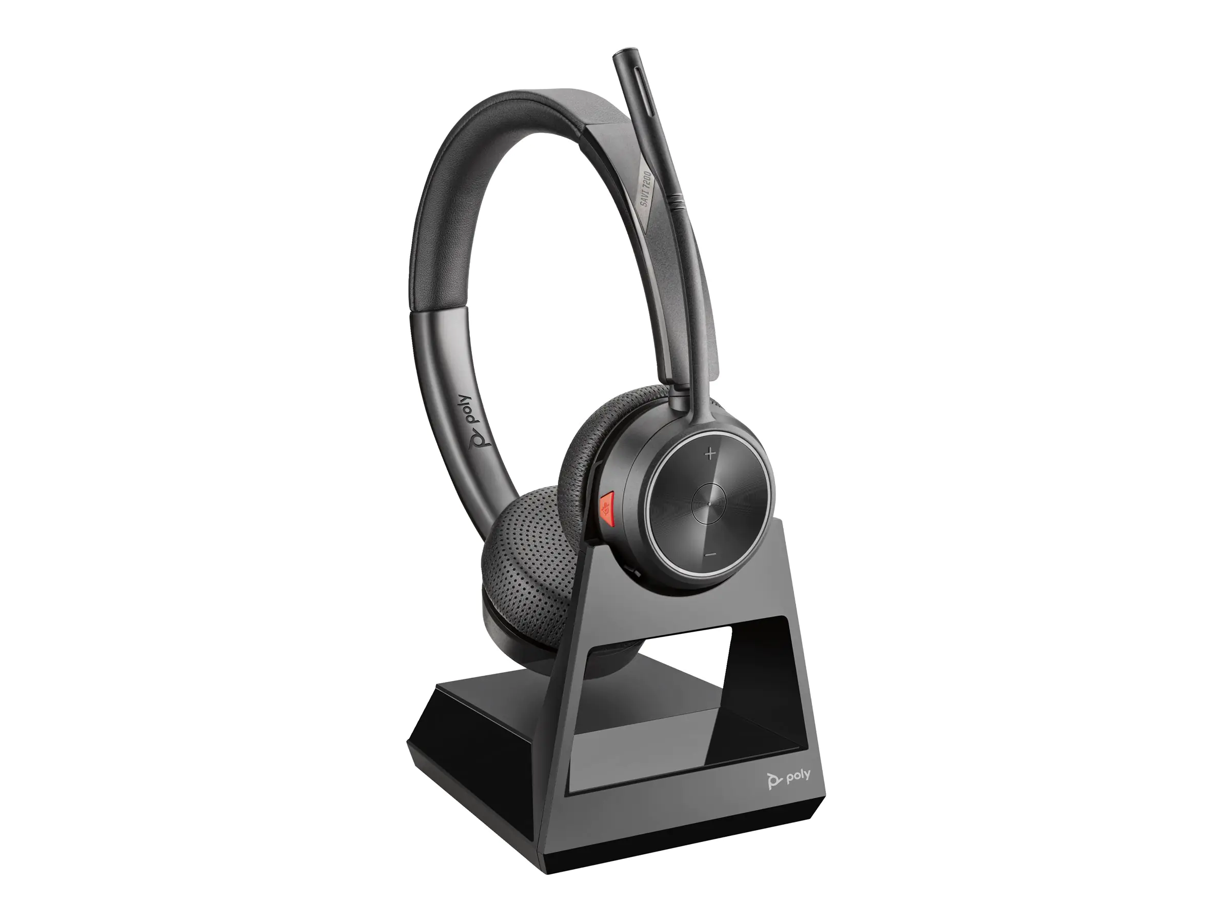 Poly Savi 7220 Office - Savi 7200 Series - Headset - On-Ear - DECT - kabellos - Schwarz