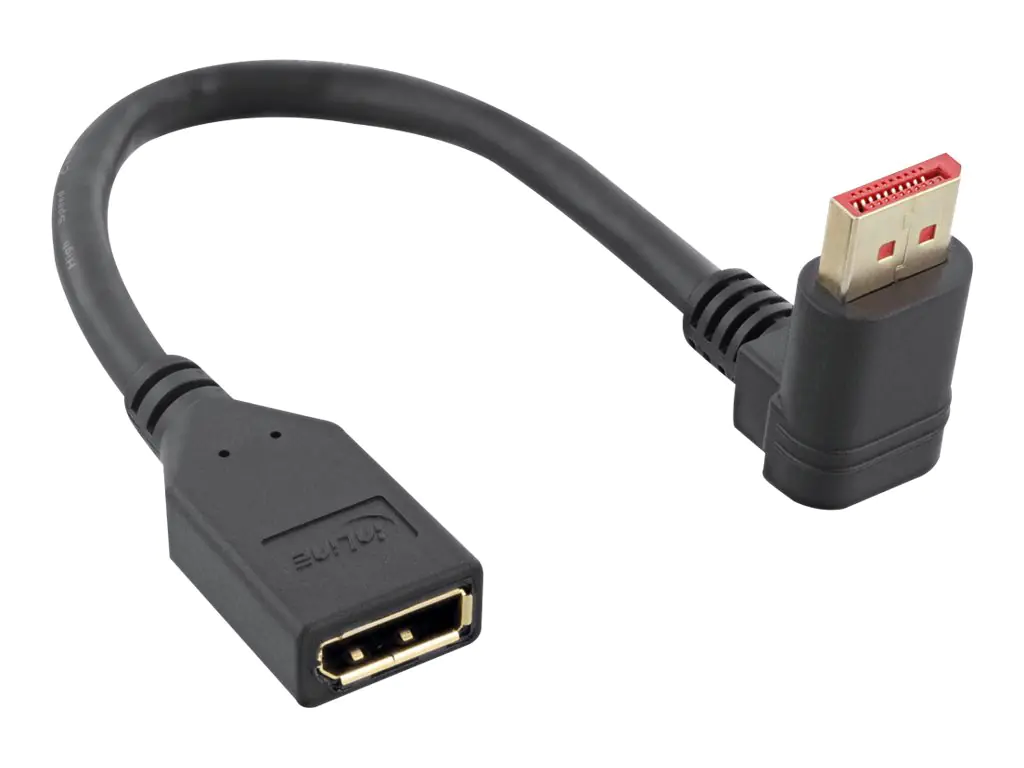 InLine - DisplayPort-Adapter - DisplayPort (W) gerade zu DisplayPort (M) nach oben gewinkelt - DisplayPort 1.4 - 15 cm - unterstützt 8K UHD (7680 x 4320) - Schwarz