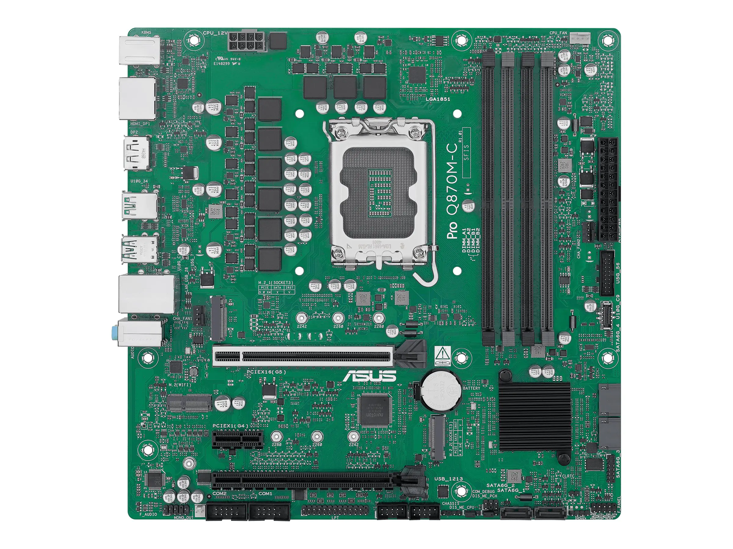 ASUS Pro Q870M-C-CSM - Motherboard - micro ATX - LGA1851-Sockel - Q870 Chipsatz - USB-C 3.2 Gen2, U