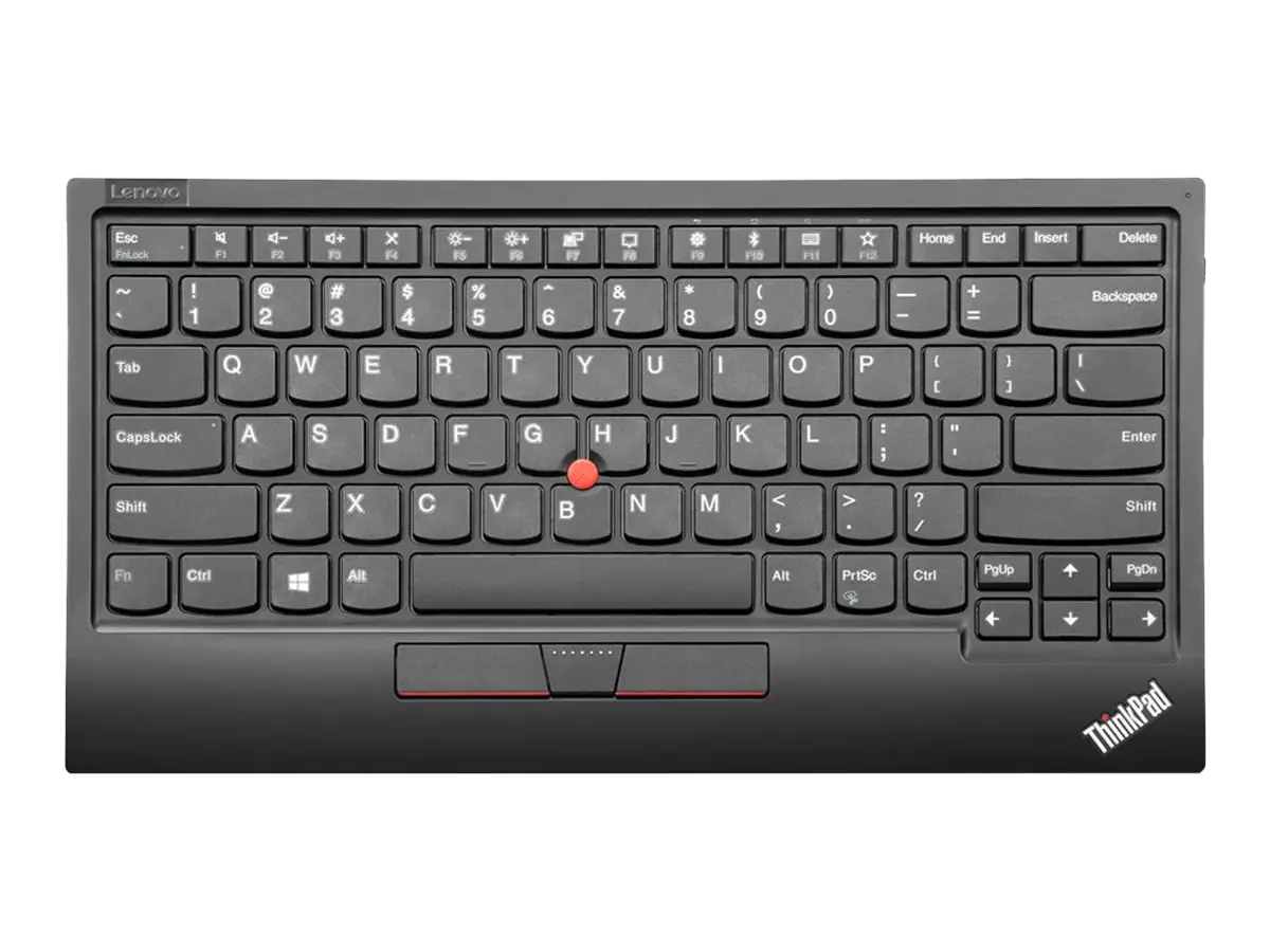 Lenovo TrackPoint II - Tastatur - mit Trackpoint - kabellos - 2.4 GHz, Bluetooth 5.0 - QWERTY - Arabisch - Tastenschalter: Scissor-Key - Pure Black
