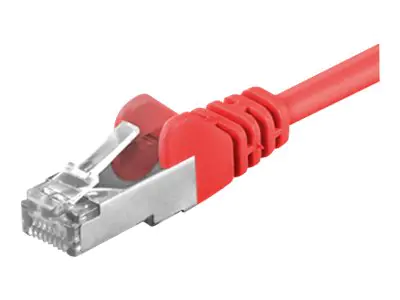 goobay - Netzwerkkabel - RJ-45 (M) bis RJ-45 (M) - 50 cm - Foiled Unshielded Twisted Pair (F/UTP) - CAT 5e - geformt, ohne Haken - Rot