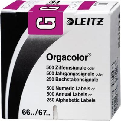 Leitz Buchstabensignal Orgacolor 66161000 G violett 250 St./Pack. Leitz Buchstabensignal Orgacolor 66161000 G violett 250 St./Pack.