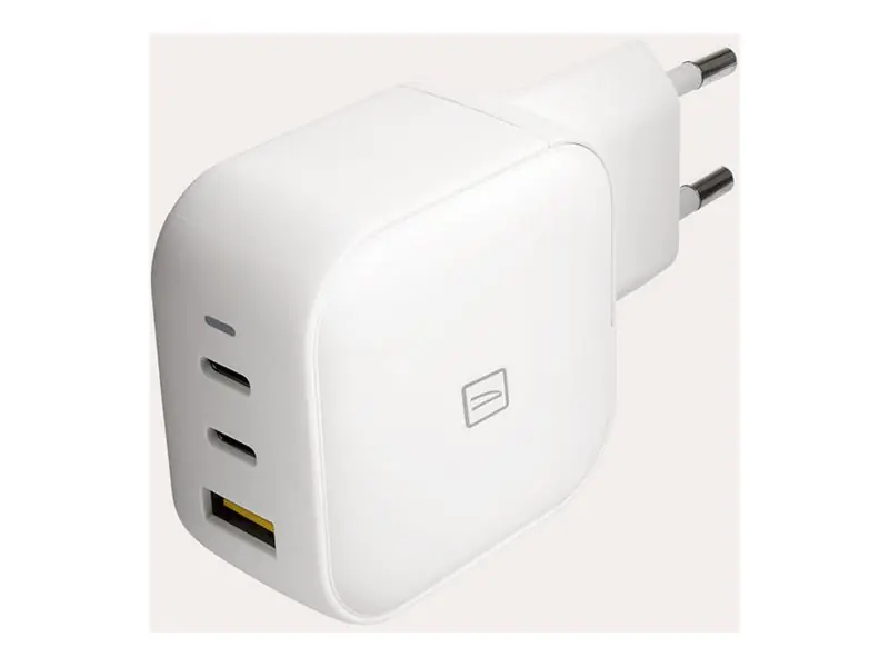 TUCANO Netzteil - 65 Watt - PD, QC 3.0 - 3 Ausgabeanschlussstellen (USB Typ A, 2 x USB-C) MA-GAN65P-EU-W