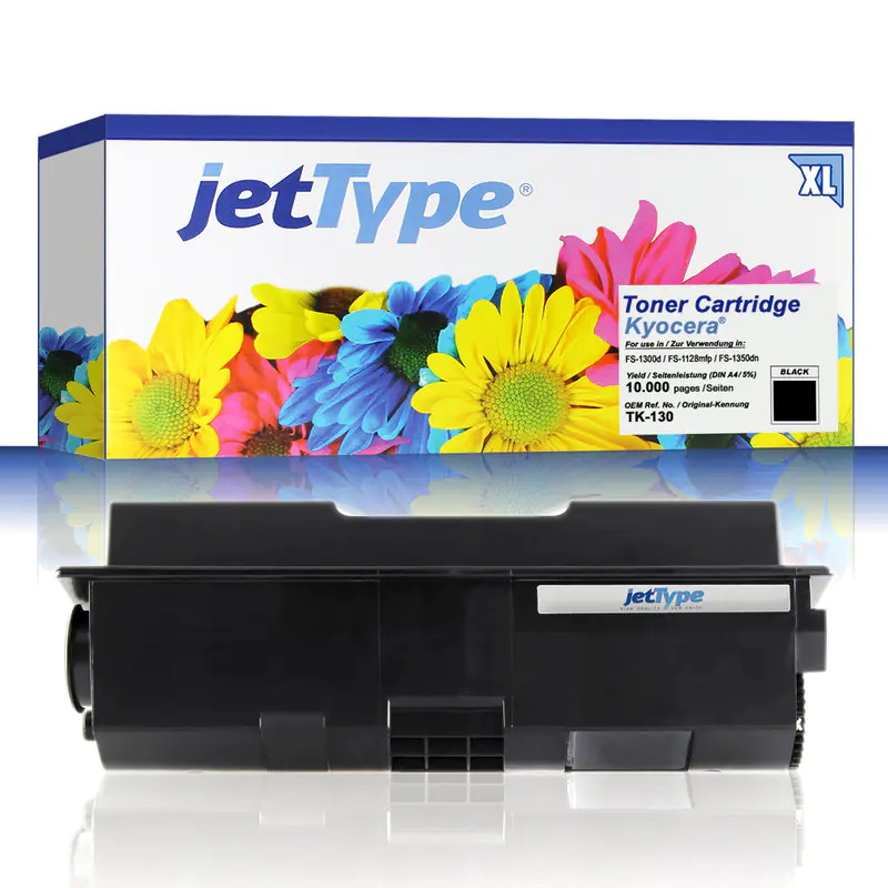 jetType Toner kompatibel zu Kyocera/Mita 1T02H20EU0 TK130 Schwarz 13.000 Seiten Große jetType Toner kompatibel zu Kyocera/Mita 1T02H20EU0 TK130 Schwarz 13.000 Seiten Große