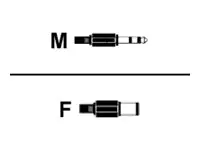 Helos Premium - Audiokabel - Mini-Stecker männlich zu Mini-Stecker weiblich - 50 cm - Schwarz