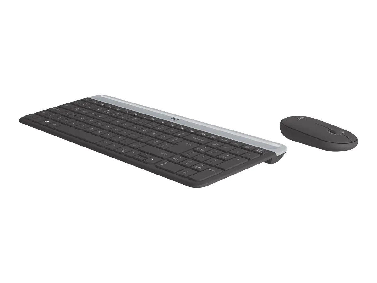 Logitech Slim Wireless Combo MK470 - Tastatur-und-Maus-Set - kabellos - 2.4 GHz - QWERTY - GB - Graphite