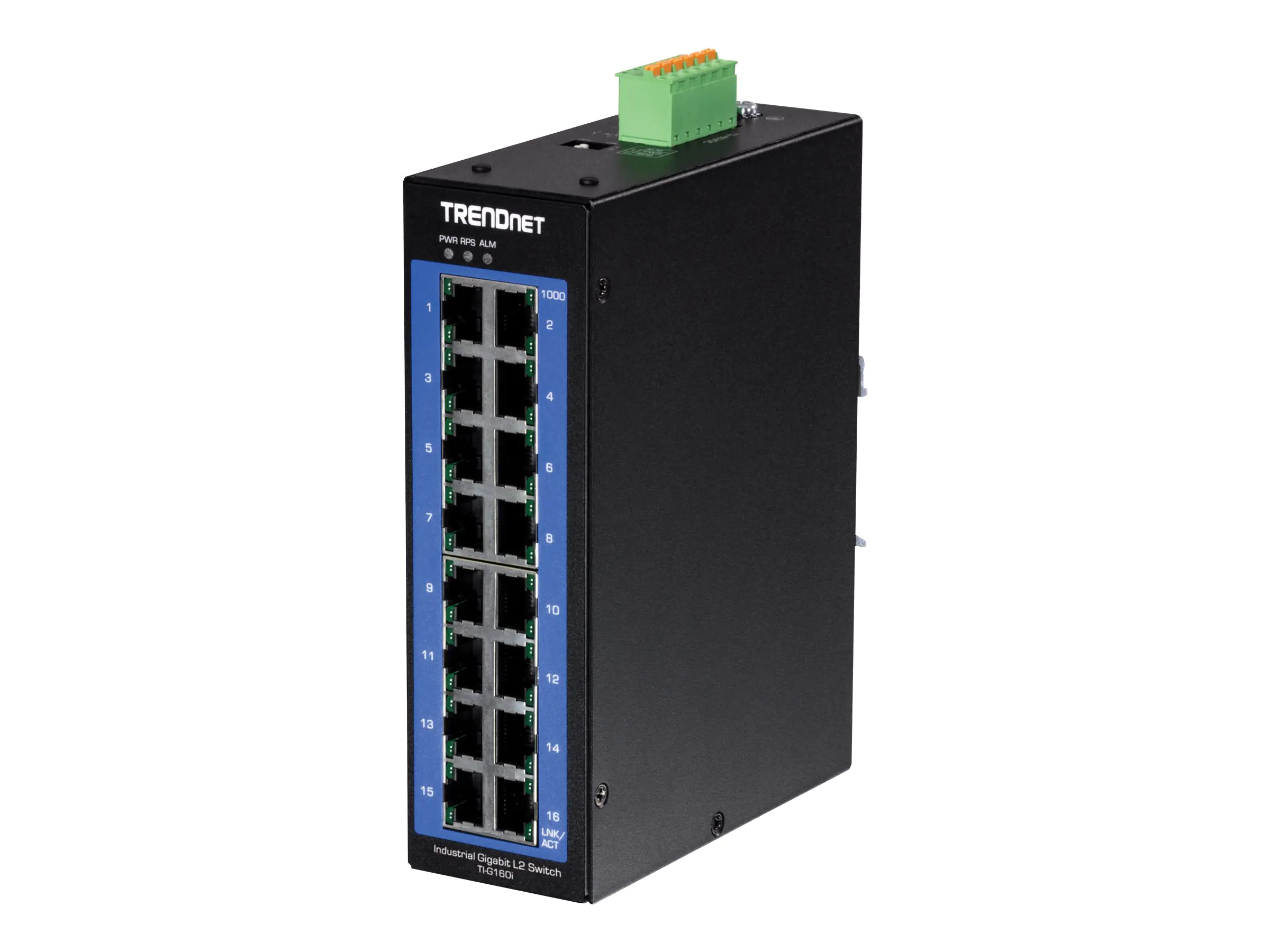 Trendnet TI-G160I - Switch - managed - 16 x 10/100/1000 - an DIN-Schiene montierbar - Gleichstrom - TAA-konform