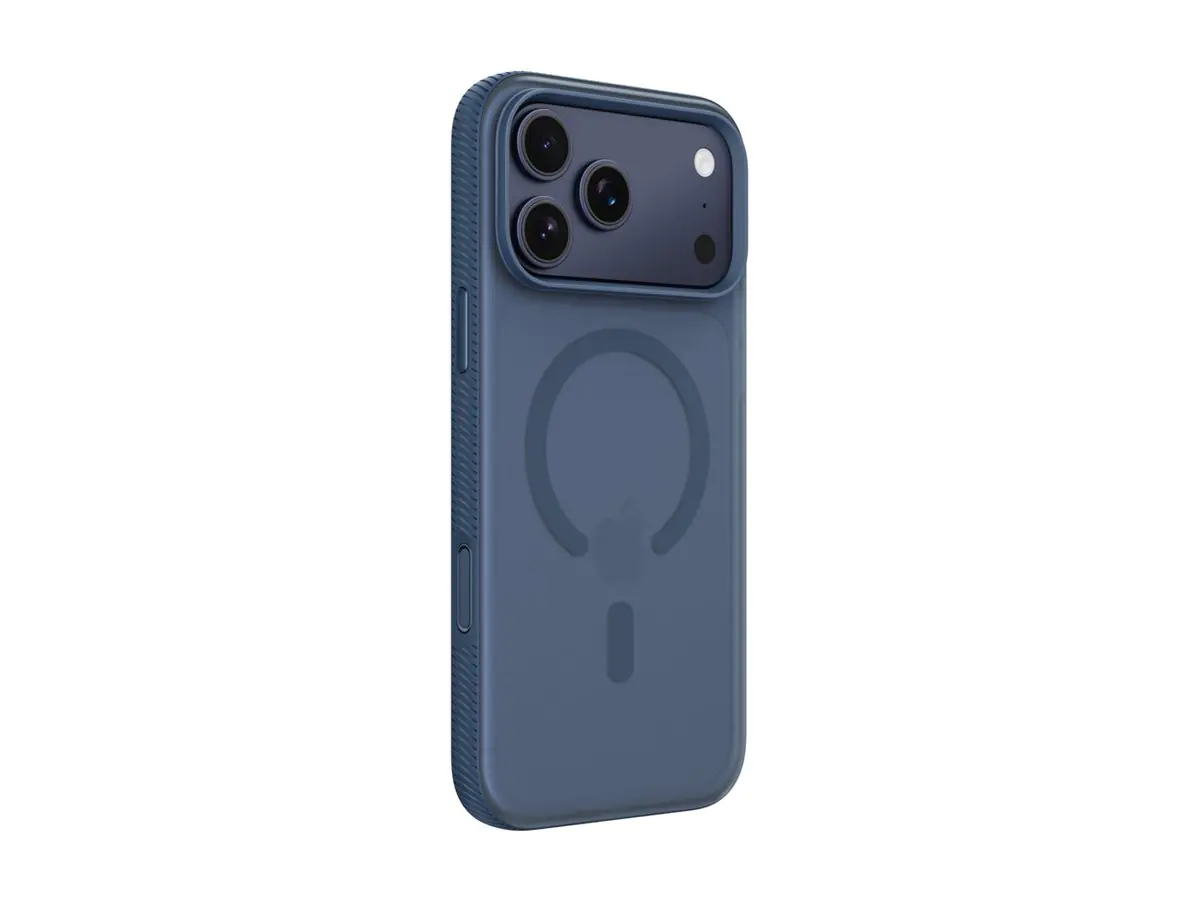 Belkin SheerForce Grip Series - Hintere Abdeckung für Mobiltelefon - MagSafe-Kompatibilität - aus recycelten Materialien hergestellt - marineblau - für Apple iPhone 17 Pro Max