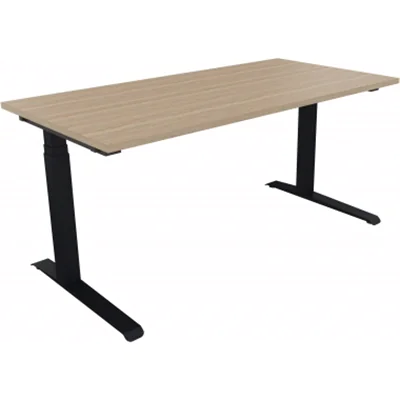 Schreibtisch Kufe Einzels. Quadrat B1600xT800xH650-850 an/Eiche Nat Schreibtisch Kufe Einzels. Quadrat B1600xT800xH650-850 an/Eiche Nat
