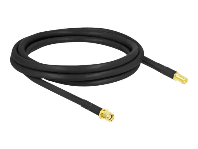 Delock - Antennenkabel - RP-SMA Stecker zu RP-SMA Gefäß - 2 m - Koax - Schwarz