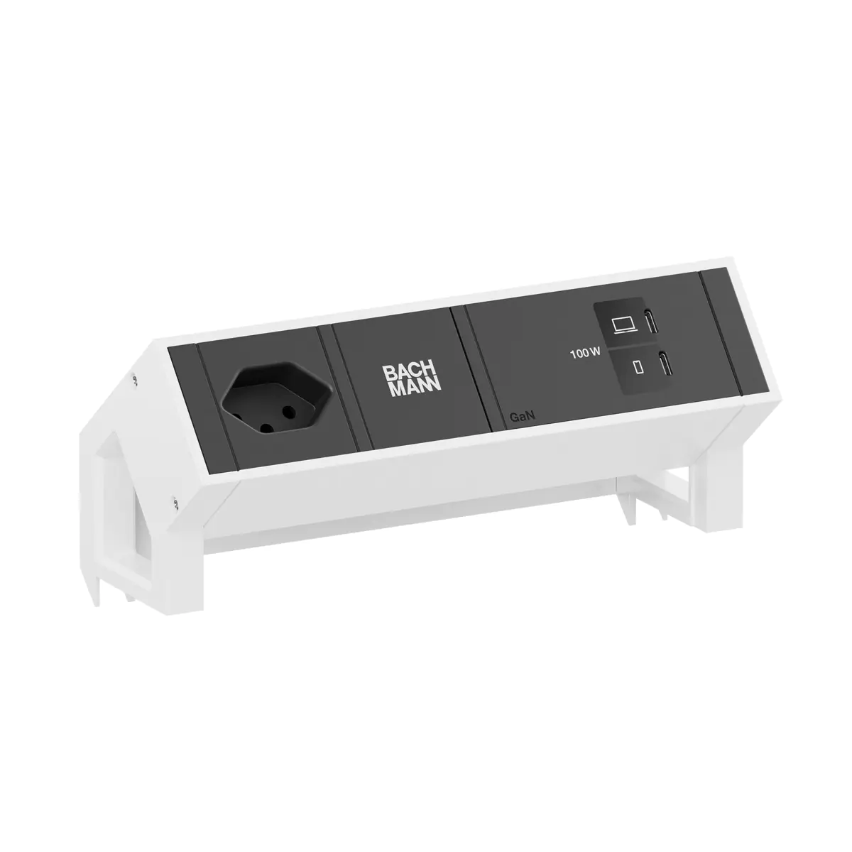 Bachmann DESK2 1xCH 90° 1xUSB C/C 100W RAL9010 - Zubehör Stromversorgung BM0023891