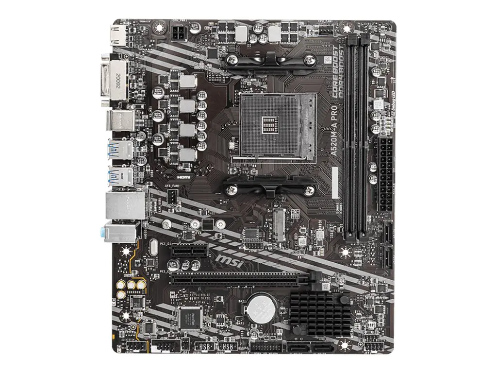 MSI A520M-A PRO - Motherboard - micro ATX - Socket AM4 - AMD A520 Chipsatz - USB 3.2 Gen 1 - Gigabit LAN - Onboard-Grafik (CPU erforderlich) 7C96-001R