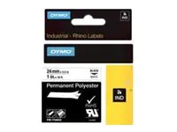 Dymo RhinoPRO Permanent Polyester - Polyester - permanenter Klebstoff - Schwarz auf Weiß - Rolle (2,4 cm x 5,5 m)