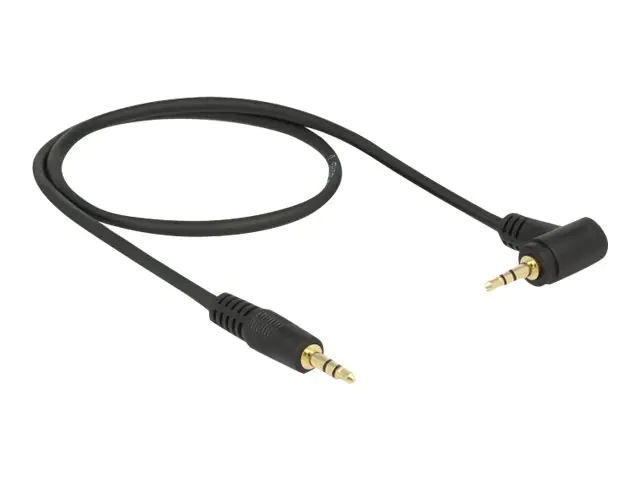 Delock - Audiokabel - mini-phone stereo 3.5 mm männlich zu mini-phone stereo 3.5 mm männlich - 50 cm - Schwarz - 90° Stecker