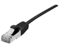 Dexlan - Patch-Kabel - RJ-45 (M) zu RJ-45 (M) - 50 cm - 4.8 mm - SFTP - CAT 6a - halogenfrei, ohne Haken - Schwarz