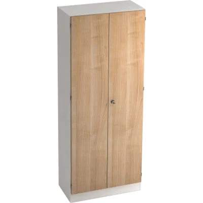 Hammerbacher Flügeltürenschrank V6100/W/N/SG 5OH weiß/nußbaum