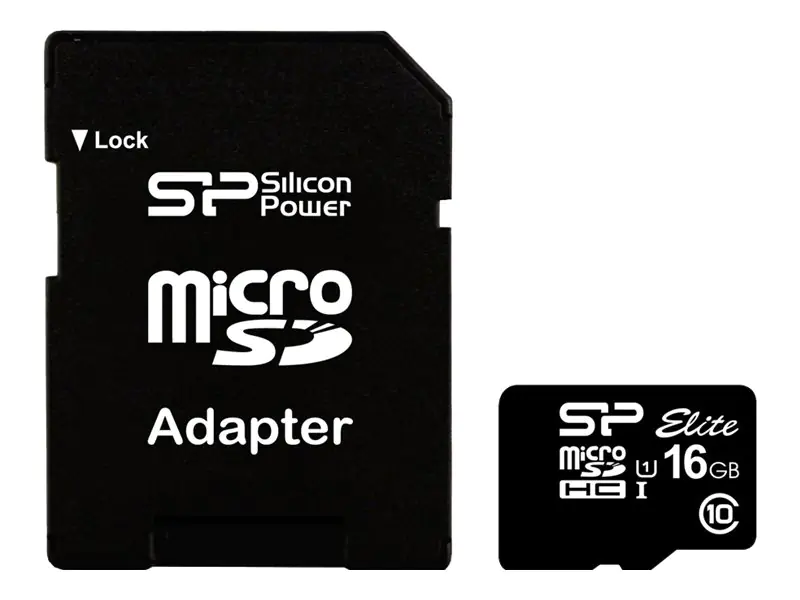 Silicon Power Elite - Flash-Speicherkarte (microSDHC/SD-Adapter inbegriffen) - 16 GB - Class 10 - microSDHC UHS-I
