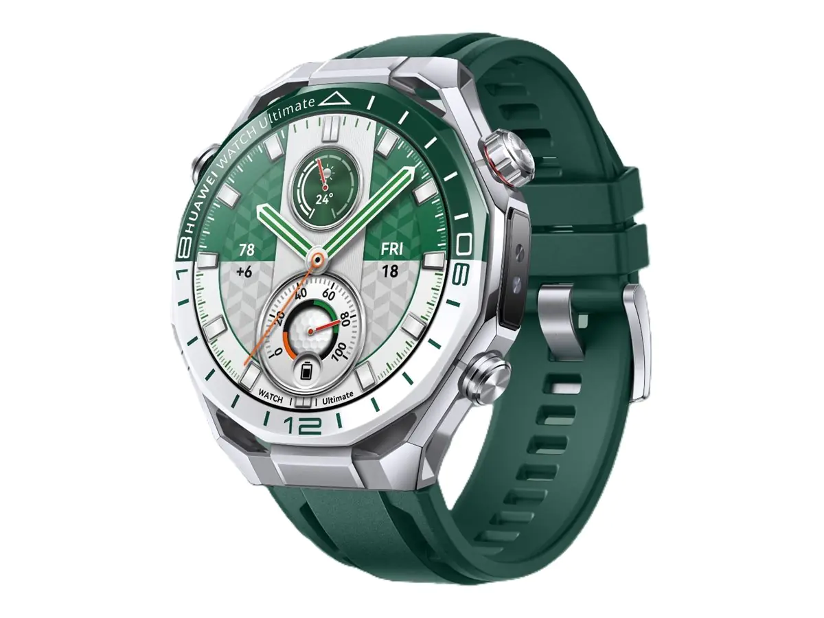 Huawei Watch Ultimate 2 - Stahlfarbener, zirkoniumhaltiger Flüssigmetall - intelligente Uhr mit Riemen - Verbundmaterial - grün und weiß - Handgelenkgröße: 140-210 mm - Anzeige 3.8 cm (1.5") 55020GNT