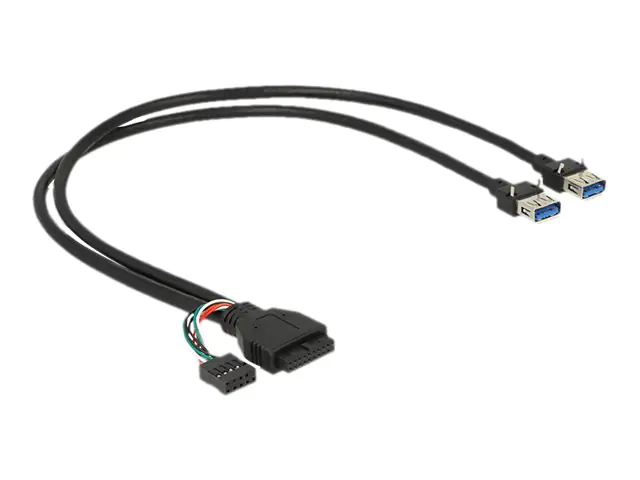 Delock - USB-Kabel - USB Typ A (W) bis 19-poliger USB 3.0 Kopf, 9-poliger USB 2.0 Kopf (W) - USB 3.0 - 45 cm - Schwarz