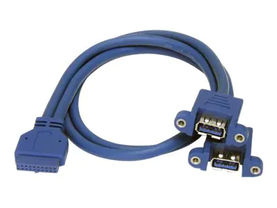 StarTech 2 Port USB 3.0 Pinheader Kabel - USB A auf Mainboard Header Kabel - Bu/Bu - USB-Kabel intern auf extern - USB Typ A (W) zu 20 PIN IDC (W) - 50 cm - Blau
