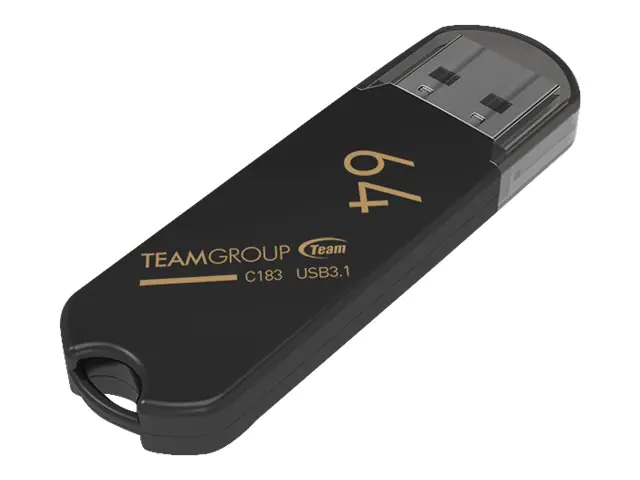 Team C183 - USB-Flash-Laufwerk - 64 GB - USB 3.1 Gen 1 - Schwarz