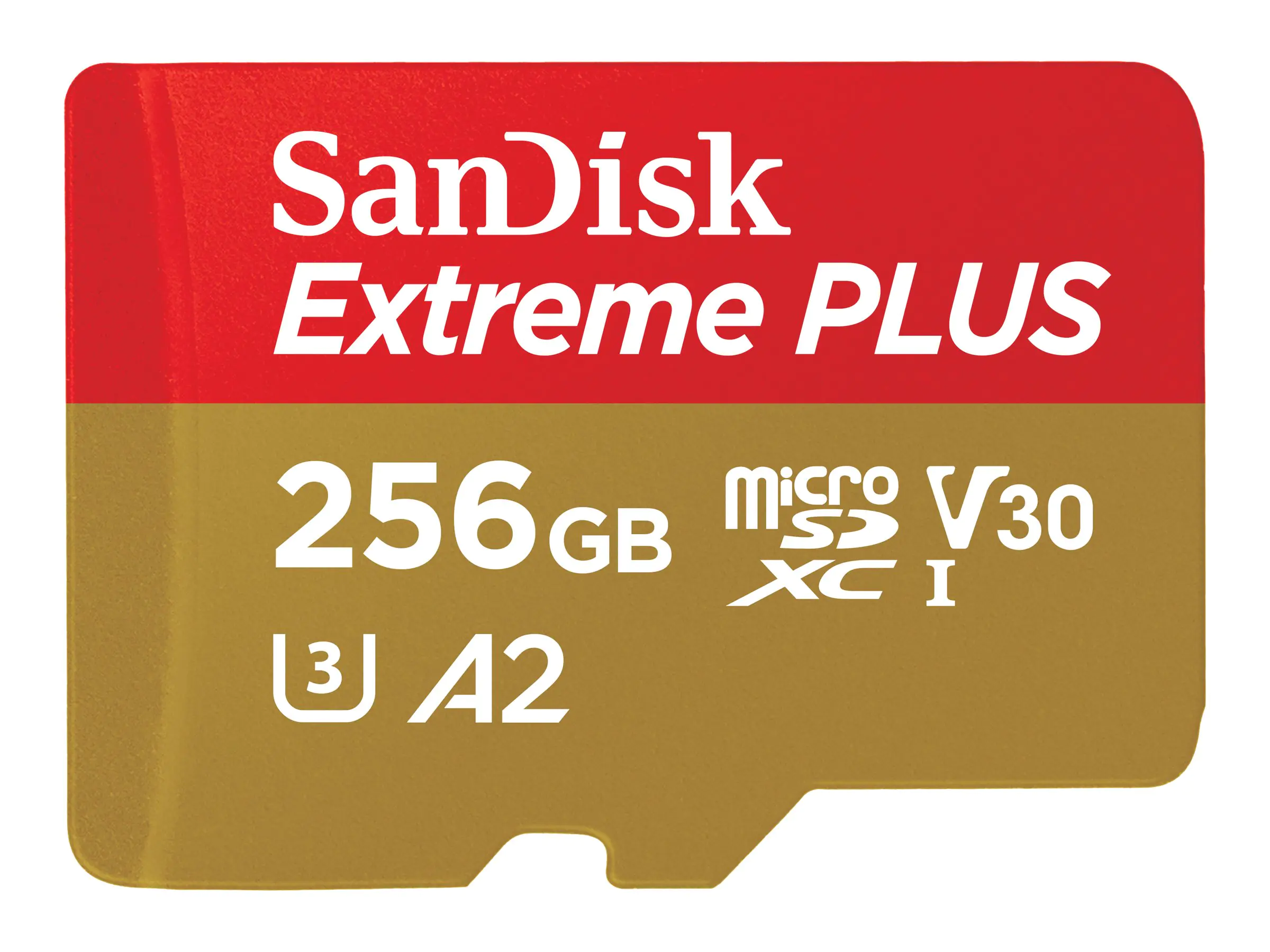 SanDisk Extreme PLUS - Flash-Speicherkarte (microSDXC-an-SD-Adapter inbegriffen) - 256 GB - A2 / Video Class V30 / UHS-I U3 / Class10 - microSDXC UHS-I SanDisk Extreme PLUS - Flash-Speicherkarte (microSDXC-an-SD-Adapter inbegriffen) - 256 GB - A2 / Video Class V30 / UHS-I U3 / Class10 - microSDXC UHS-I