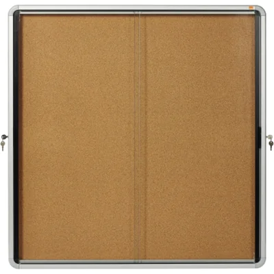 Nobo Schaukasten 1902574 Innen 12xA4 Schiebetür Kork br