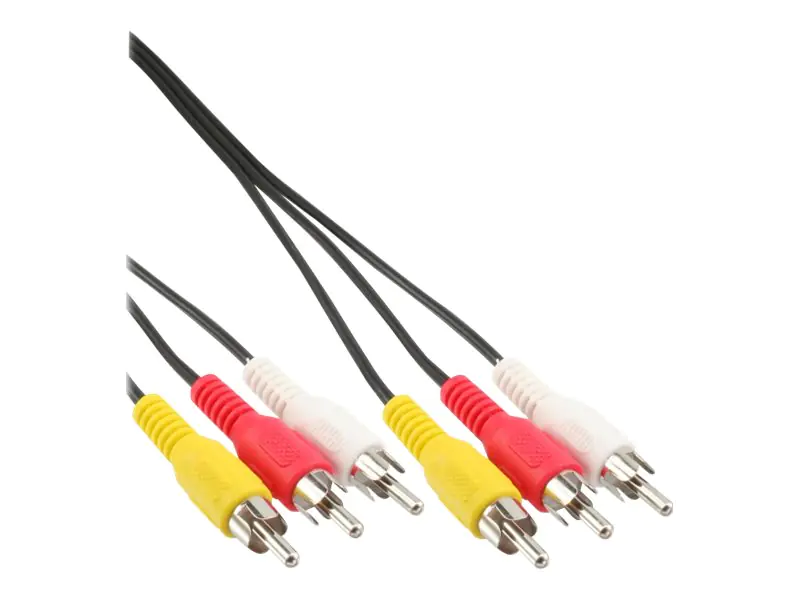 InLine - Video- / Audiokabel - Composite Video / Audio - RCA x 3 männlich zu RCA x 3 männlich - 2 m - Schwarz