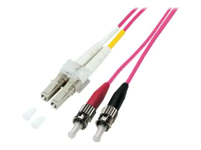 Good Connections - Patch-Kabel - ST multi-mode (M) zu LC Multi-Mode (M) - 1 m - Glasfaser - Duplex - 50/125 Mikrometer - OM4 - halogenfrei - Erikaviolett