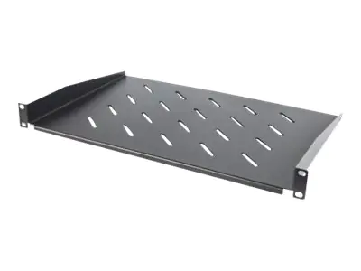 Intellinet 19" Cantilever Shelf, 1U, Shelf Depth 300mm, Vented, Max 25kg, Black, Three Year Warranty - Rack - Regal - RAL 9005, Schwarz - 1U - 48.3 cm (19") 714884