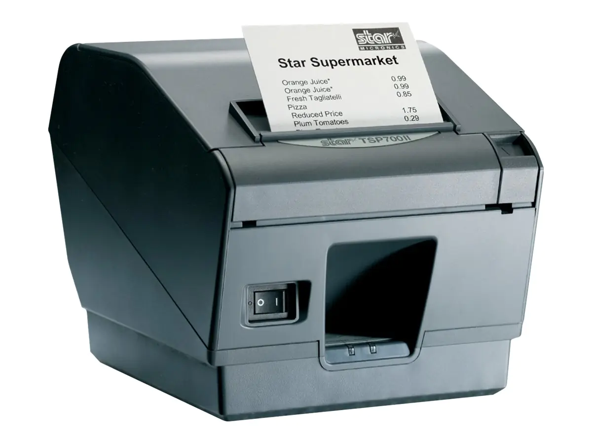 Star TSP743II-24 w/o I/F GRY - Belegdrucker - Thermodirekt - Rolle (8,25 cm) - 406 x 203 dpi - bis zu 250 mm/Sek. - Cutter - Charcoal Grey
