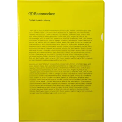 Soennecken Sichthülle 1512 DIN A4 PP gelb 100 St./Pack. Soennecken Sichthülle 1512 DIN A4 PP gelb 100 St./Pack.