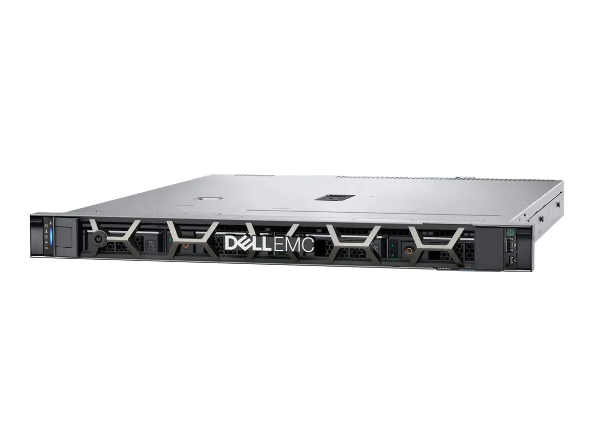 Dell PowerEdge R350 - Server - Rack-Montage - 1U - 1-Weg - 1 x Xeon E-2336 / 2.9 GHz - RAM 16 GB - SAS - Hot-Swap 8.9 cm (3.5") Schacht/Schächte - HDD 2 x 600 GB - Matrox G200 - 1GbE - kein Betriebssystem - Monitor: keiner - Schwarz - BTP - Dell Smart Sel