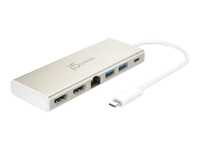 J5Create JCD381-N - Dockingstation - USB-C - 2 x HDMI - 1GbE